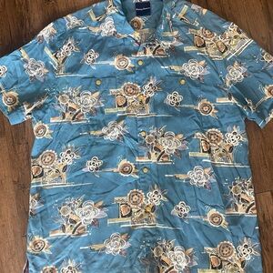 Tommy Bahama Blue Floral Men's Shirt XL